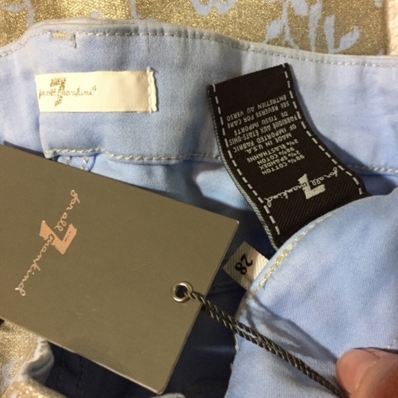 New 74AM Gold & Blue Floral Skinny Jeans 28 6 - Picture 6 of 7